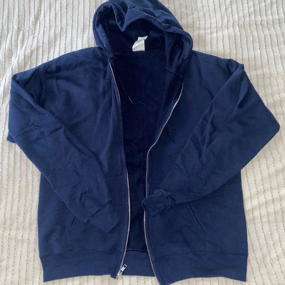 Hanes navy zip up hoodie
